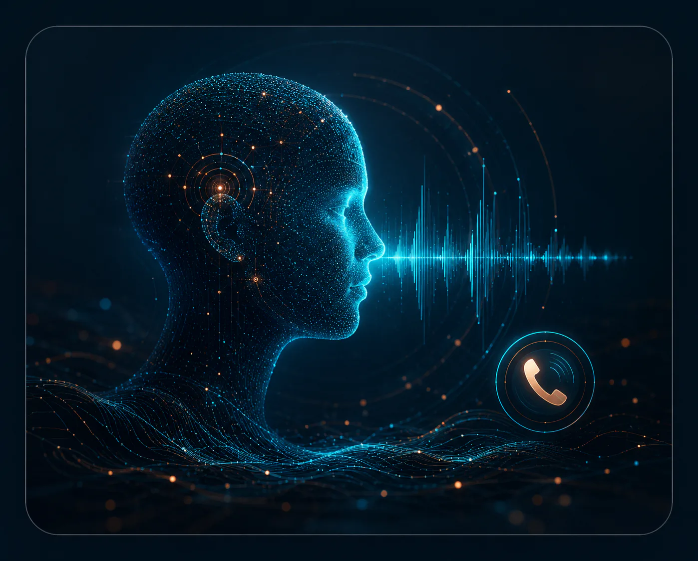 Abstract voice-of-truth character system connected to company memory, meetings, calls, follow-up actions, and review loops.